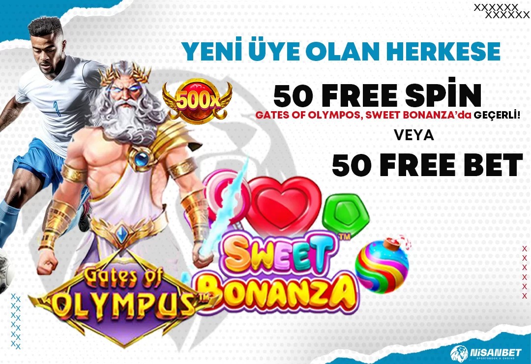 Nisanbet 50 TL Freebet ya da 50 Freespin